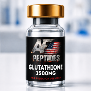 AF Peptides Glutathione 1500mg glass vial with gold cap and black research-use-only label